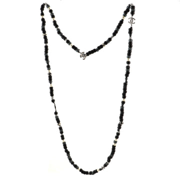 Chanel CC Long Necklace Faux Pearls and Beads