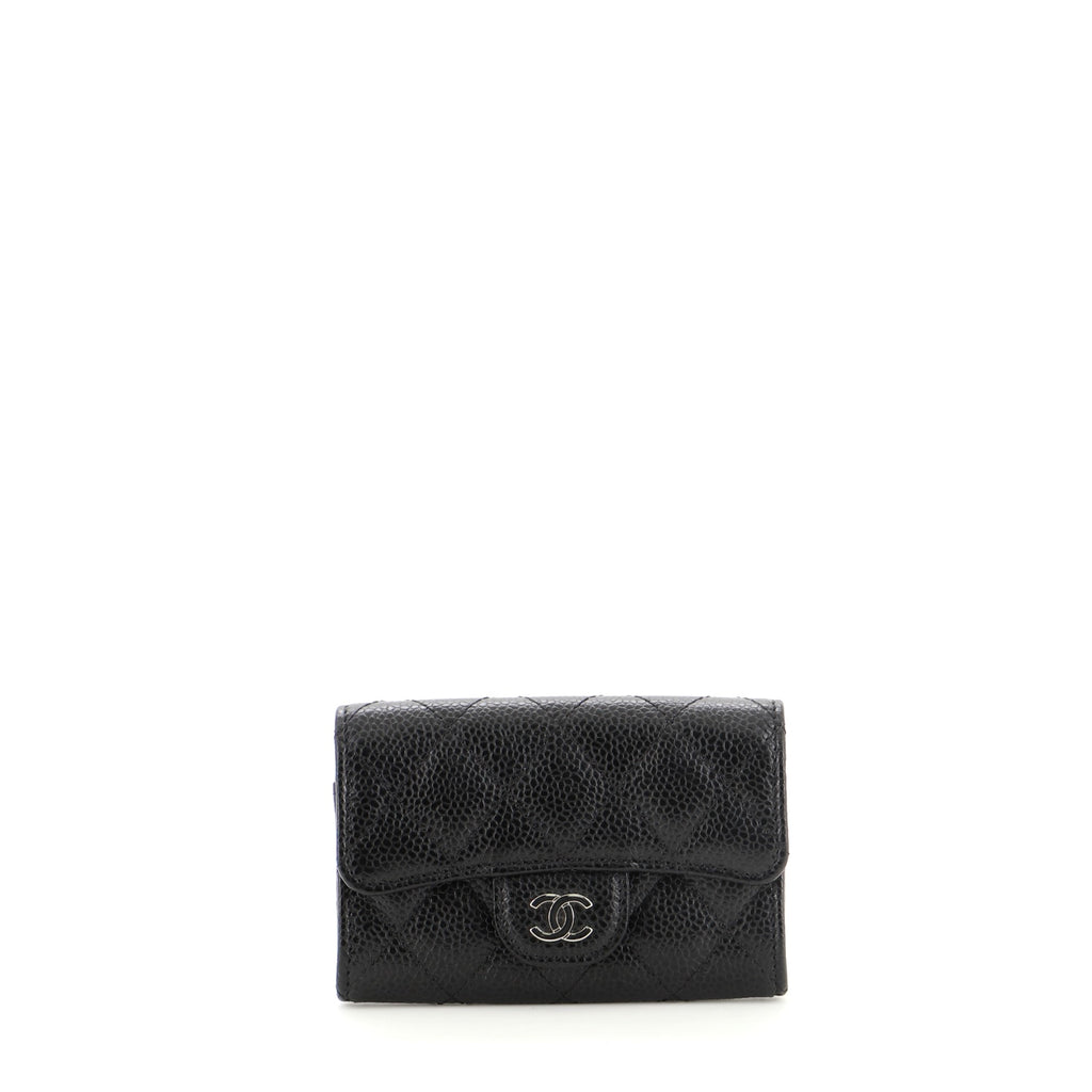 Chanel Classic Flap Card Case Quilted Caviar Black 6444338