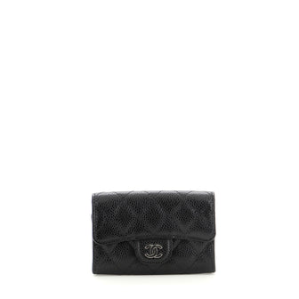 Chanel Classic Flap Card Case Quilted Caviar