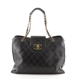 Chanel Vintage Supermodel Weekender Bag Quilted Leather Large