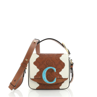 Chloe C Double Carry Bag Patchwork Calf Leather and Suede Mini