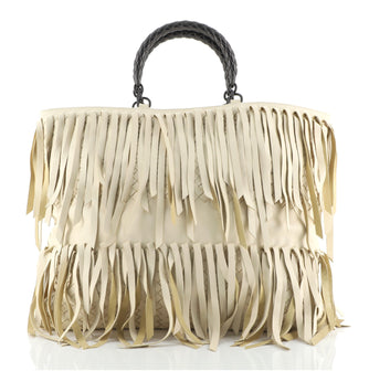 Bottega Veneta Convertible Tote Fringe Intrecciato Nappa Large