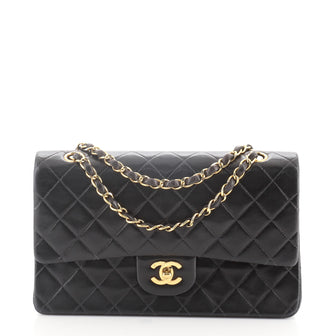 Chanel Vintage Classic Double Flap Bag Quilted Lambskin Medium