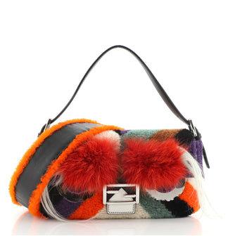 Fendi Monster Baguette Shearling with Fox Fur