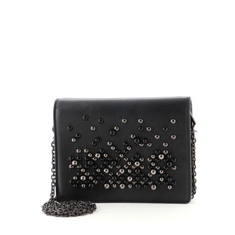 Bottega Veneta Wallet on Chain Pearl Embellished Leather