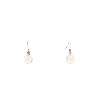 Chanel Camellia Galbe Earrings 18K White Gold and Ceramic