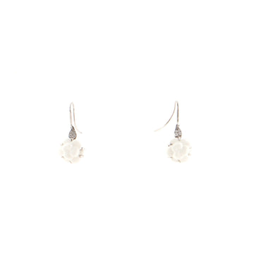 Chanel Camellia Galbe Earrings 18K White Gold and Ceramic