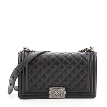 Chanel Boy Flap Bag Quilted Lambskin Old Medium