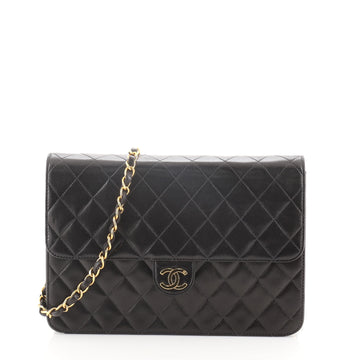 Chanel Vintage Clutch with Chain Quilted Leather Medium