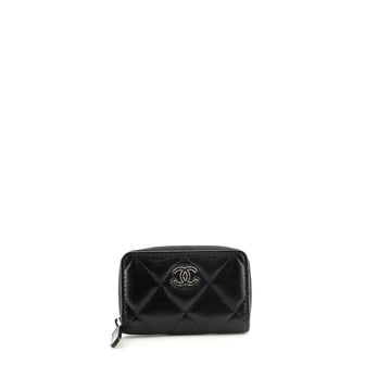 Chanel CC Coin Purse Wristlet Quilt Lambskin