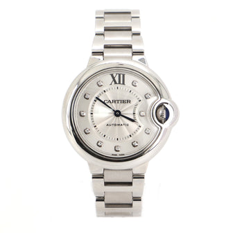 Ballon Bleu de Cartier Automatic Watch Stainless Steel with Diamond Markers 33