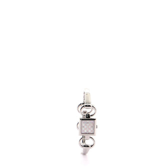 Gucci Tornabuoni Square Quartz Watch Watch Stainless Steel with Diamond Markers and GG Mother of Pearl 19