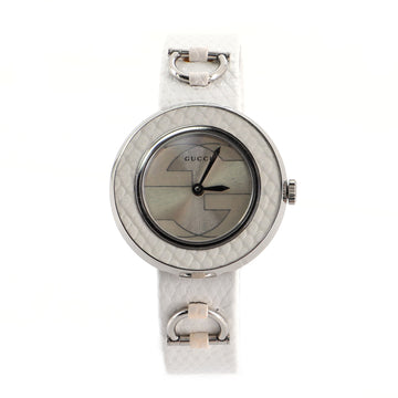 Gucci U-Play Quartz Watch Lizard with Stainless Steel 27