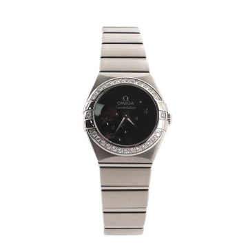 Omega Constellation Orbis Star Quartz Watch Stainless Steel with Diamond Bezel 24