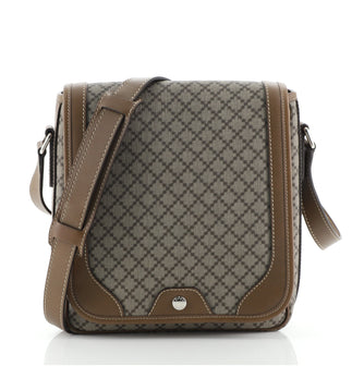 Gucci Snap Flap Messenger Bag Diamante Coated Canvas Medium