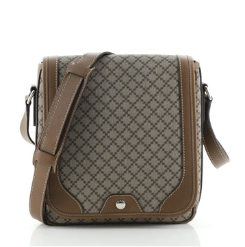 Gucci Snap Flap Messenger Bag Diamante Coated Canvas Medium