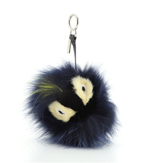 Fendi Monster Bug Bag Charm Fur with Leather
