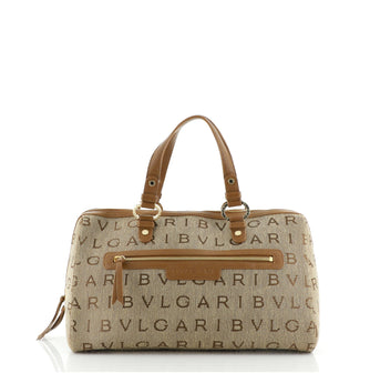 Bvlgari Logo Boston Bag Canvas Large