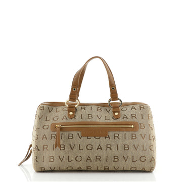 Bvlgari Logo Boston Bag Canvas Large