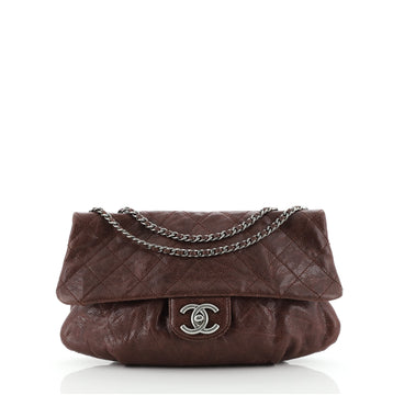 Chanel Elastic Flap Bag Quilted Glazed Caviar Medium