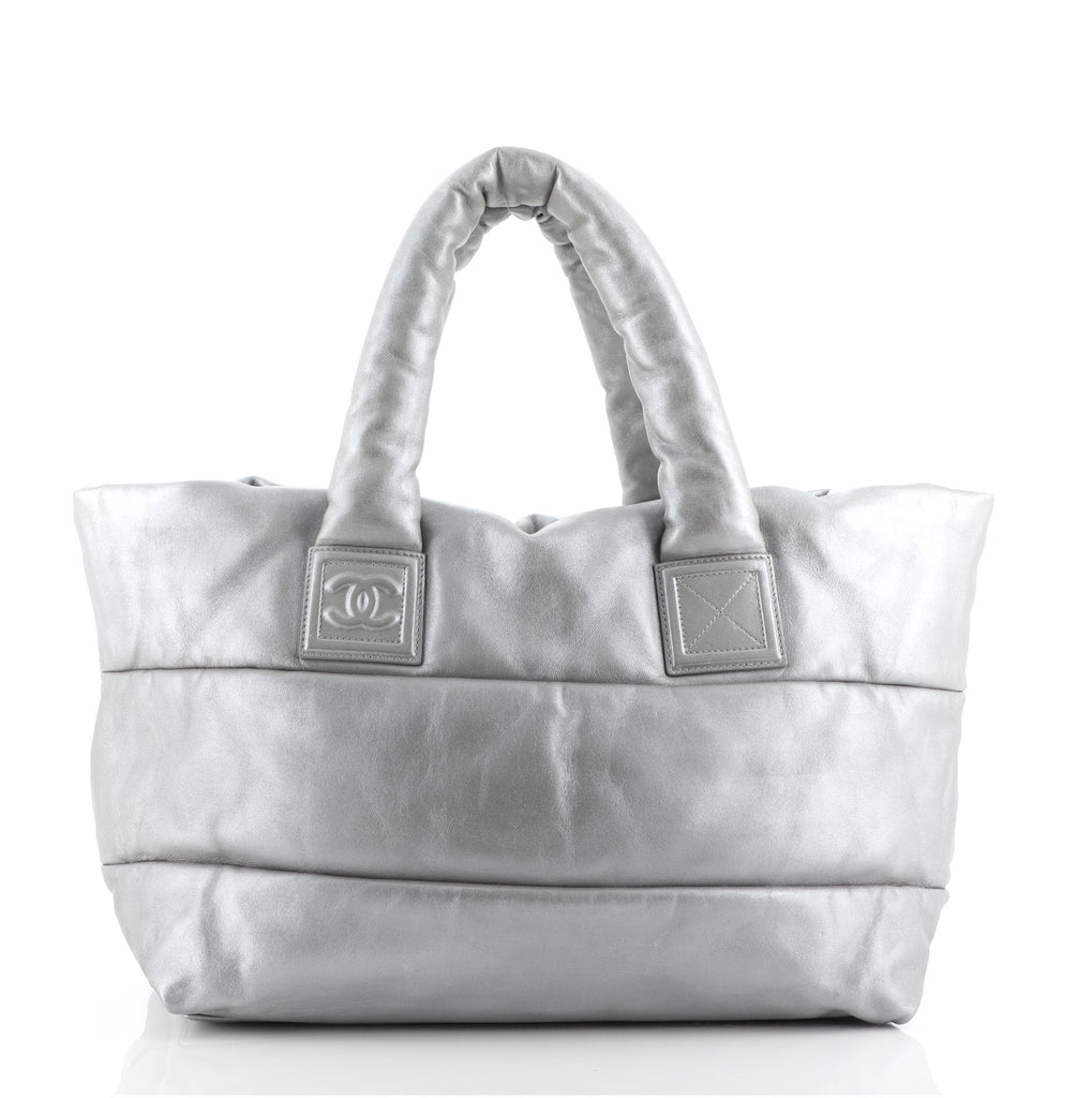 Chanel Shopping Tote XL Nylon Silver