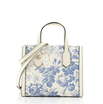 Gucci GG Ribbon Tote Printed Linen Small