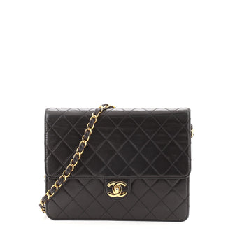 Chanel Vintage Clutch with Chain Quilted Leather Small
