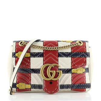 Gucci GG Marmont Flap Bag Trompe L'Oeil Matelasse Leather Medium
