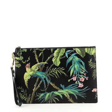 Gucci Zipped Pouch Printed Leather Medium