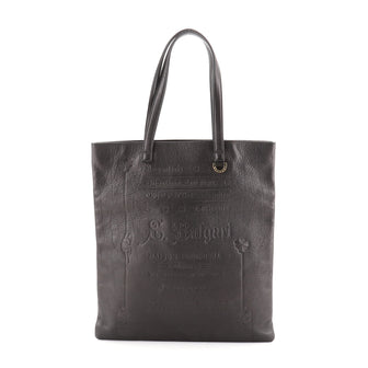 Bvlgari Flat Tote Embosssed Leather Tall