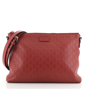 Gucci Zip Top Messenger Bag Guccissima Leather Large