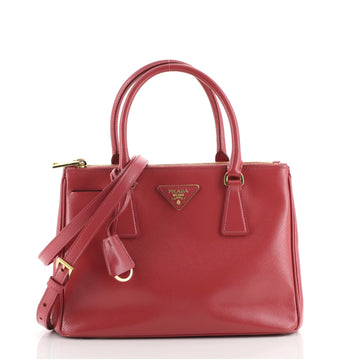 Prada Double Zip Lux Tote Vernice Saffiano Leather Small