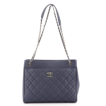 Chanel CC Front Pocket Chain Tote Quilted Caviar Medium
