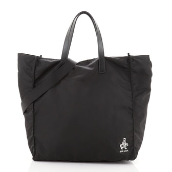 Prada Porter Travel Convertible Open Tote Tessuto Large