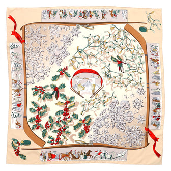 Hermes Neige d'Antan Scarf Printed Silk 90