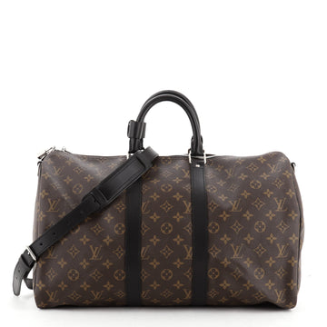 Louis Vuitton Keepall Bandouliere Bag Macassar Monogram Canvas 45