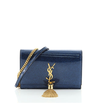 Saint Laurent Classic Monogram Tassel Chain Wallet Glitter Patent