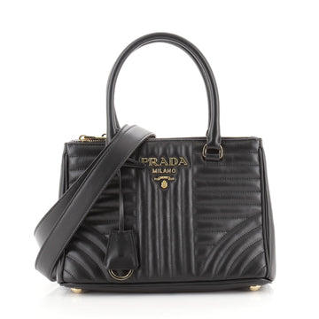 Prada Double Zip Tote Diagramme Quilted Leather Mini