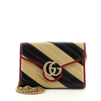 Gucci GG Marmont Chain Wallet Diagonal Quilted Leather Mini