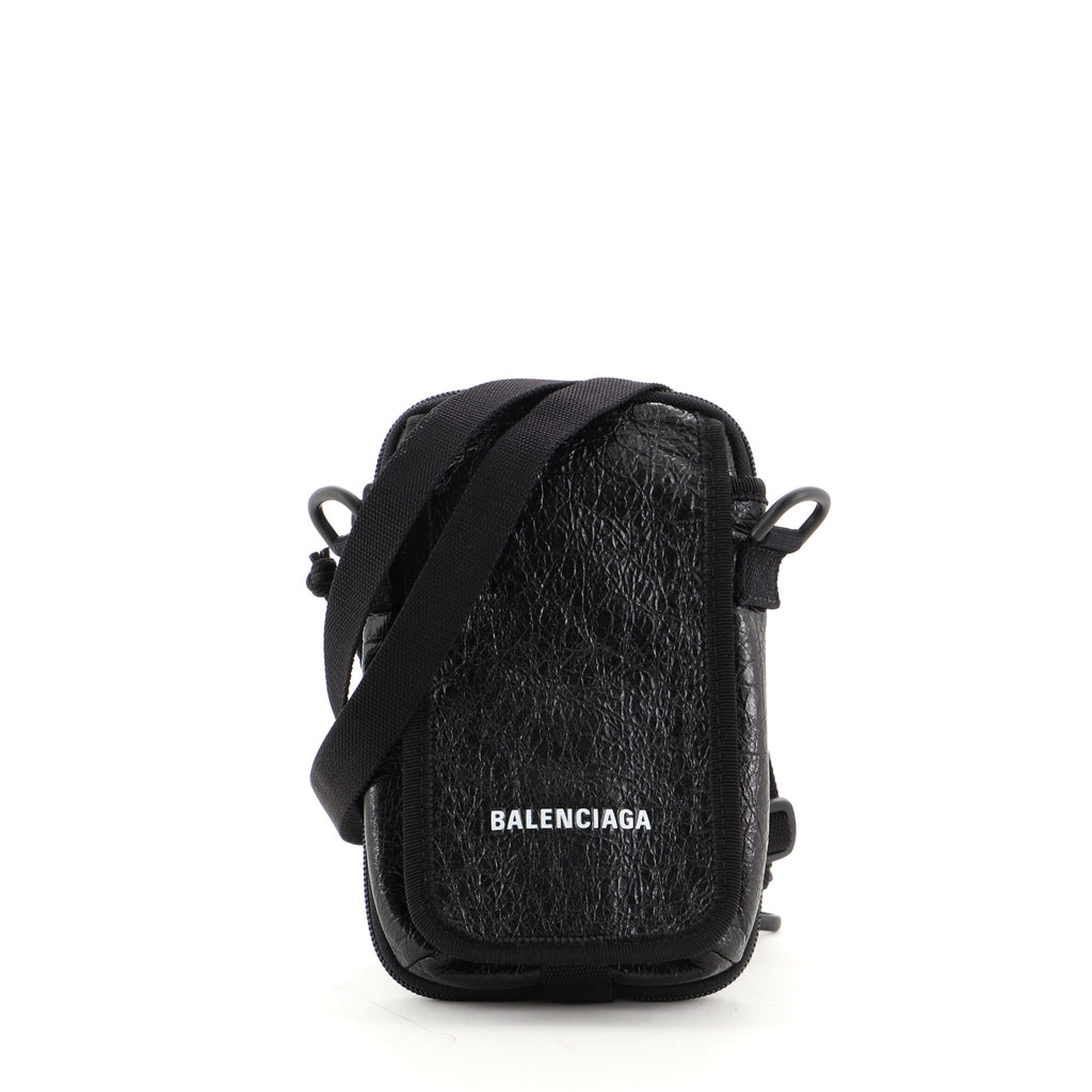 Balenciaga Explorer Crossbody Pouch Leather Black 64445609