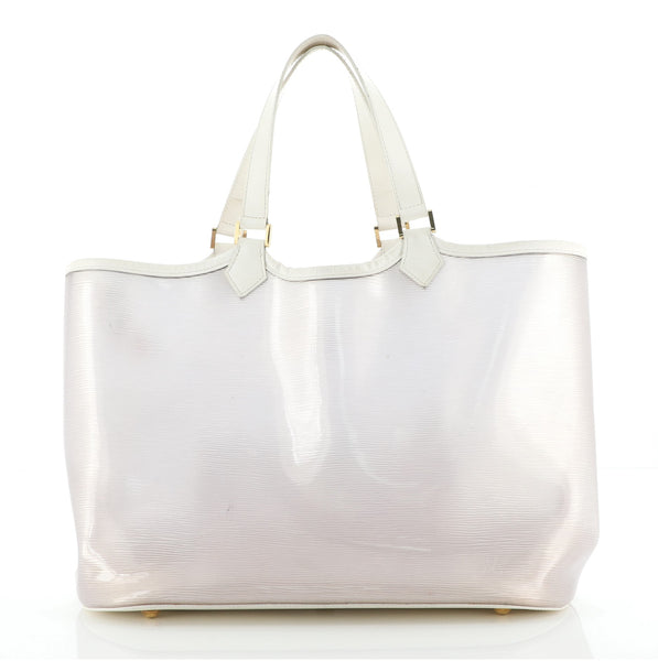 Louis Vuitton Clear White Epi Plage Lagoon Bay Baia Beach Tote Bag Leather  ref.396760 - Joli Closet