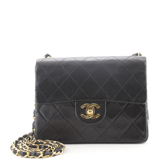 Chanel Vintage Square Classic Single Flap Bag Quilted Lambskin Mini