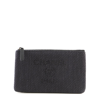 Chanel Deauville Pouch Stripe Raffia