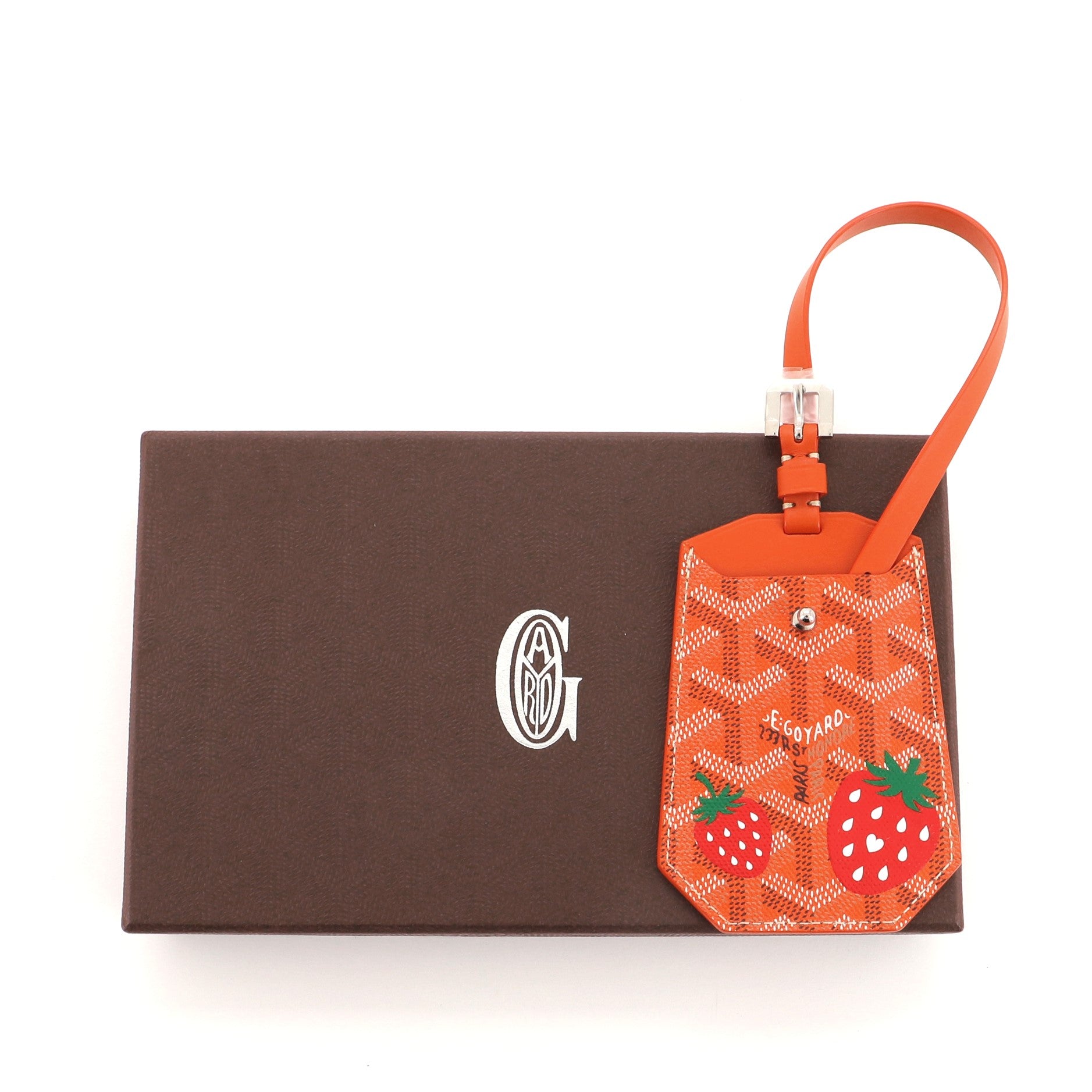 Goyard Luggage Tag Printed Coated Canvas Orange 64445658
