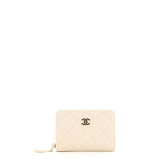Chanel CC Zip Coin Purse Quilted Caviar Small