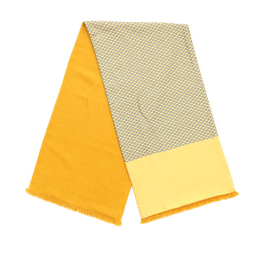 Hermes Reversible Muffler Scarf Printed Silk and Angora Wool