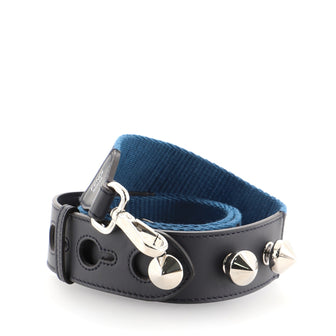 Fendi Adjustable Shoulder Strap Zucca Canvas with Studded Leather
