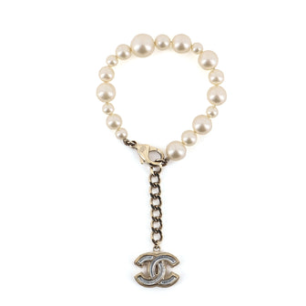 Chanel CC Charm Bracelet Metal with Enamel and Faux Pearl