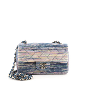 Chanel Classic Single Flap Bag Multicolor Quilted Denim Mini