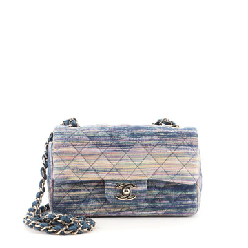 Chanel Classic Single Flap Bag Multicolor Quilted Denim Mini